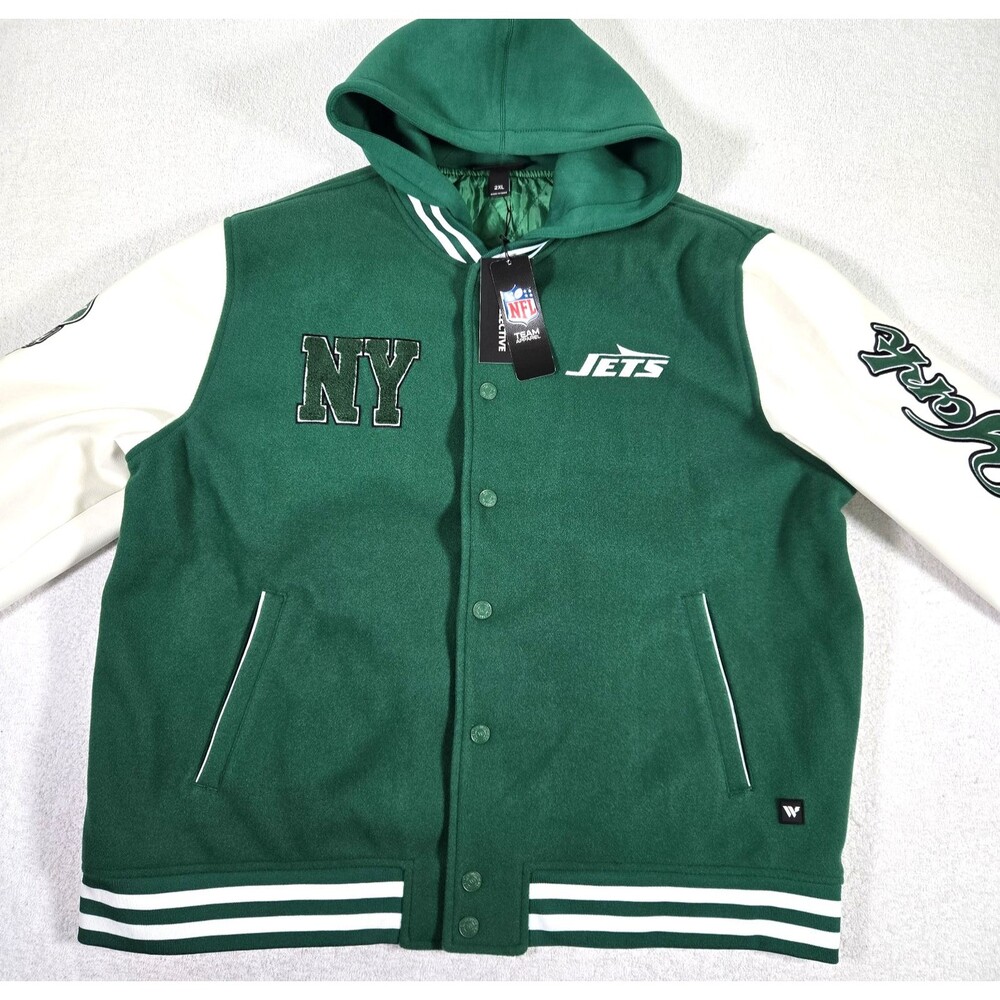 Women's NY Jets Green Varsity Full-Snap Jacket Size 2XL New